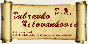 Dubravko Milovanković vizit kartica